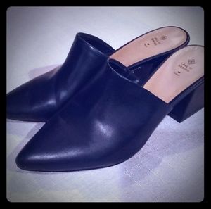 "Call It Spring" Black Vegan Leather Mules